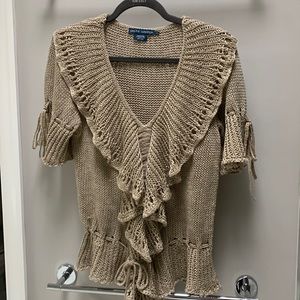 Vintage Ralph Lauren tan crotchet top, size L